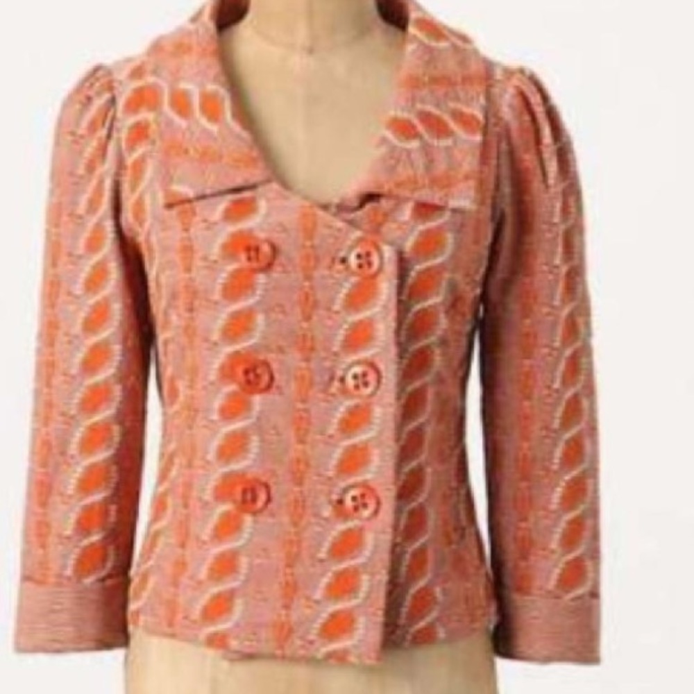 Anthropologie HWR Liasis orange jacket